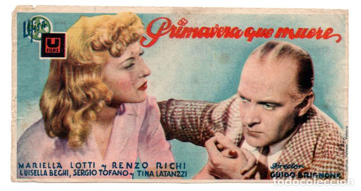 Cinema: PRIMAVERA QUE MUERE - MARIELLA LOTTI, RENZO RICHI - DIRECTOR GUIDO BRIGNONE - CINE ED&Eacute;N