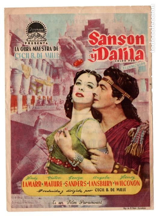 Cine: SANSON Y DALILA - HEDY LAMARR VICTOR MATURE GEORGE SANDERS - CECIL B DE MILLE - CINE DORADO