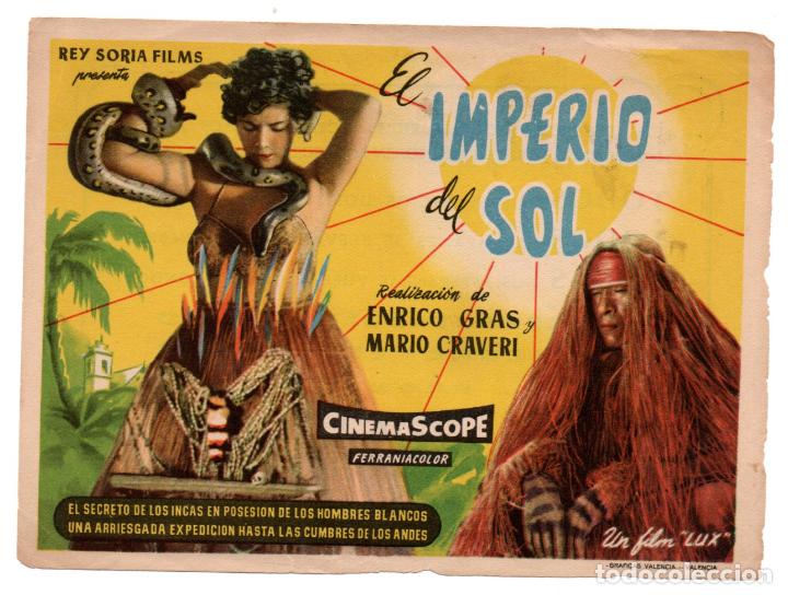  Flyers Publicitaires de films Anciens: EL IMPERIO DEL SOL - ENRICO GRAS Y MARIO CRAVERI - CINE PALAFOX