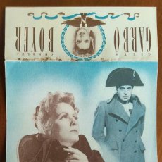  Foglietti di film di film antichi di cinema: MARÍA WALEWSKA - CON GRETA GARBO - DOBLE CON PUBLICIDAD CINE LÍRICO - BALEAR