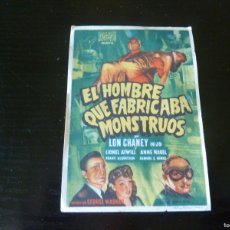 Cine: FOLLETO DE CINE EL HOMBRE QUE FABRICABA MONSTRUOS CON PUBLICIDAD
