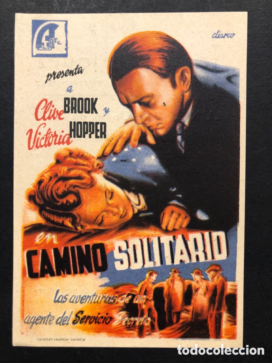 Kino: Programa camino solitario clive brook con publicidad teatro Maiquez cartagena A7