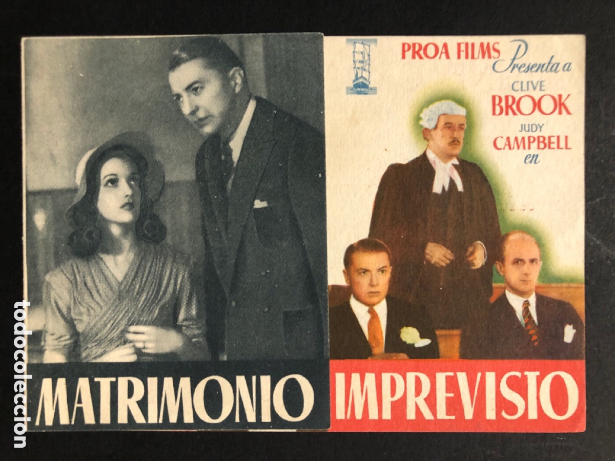 Kino: Programa matrimonio imprevisto clive brook con publicidad cine capitol A7