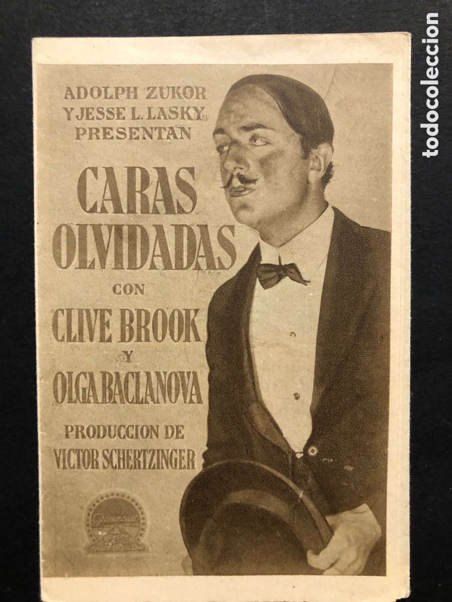 Kino: Programa caras olvidadas clive brook olga baclanova con publicidad cine centro moral A7
