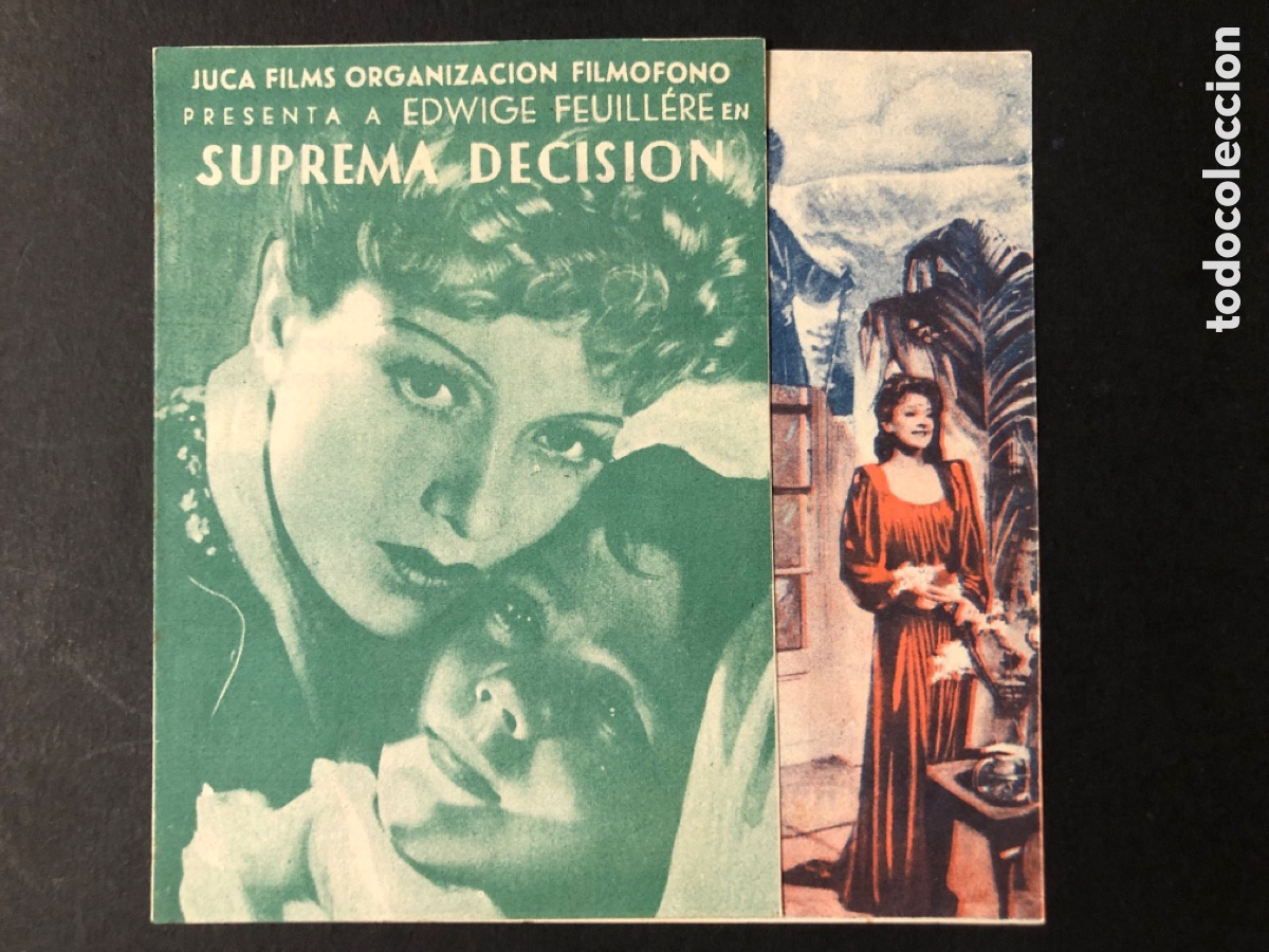 Cine: Programa suprema decision Edwige feuillere con publicidad cine trajano A7