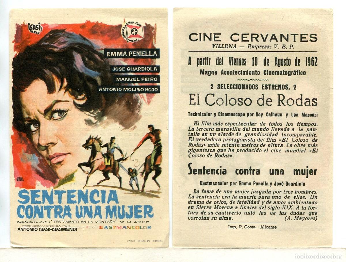 Cine: SENTENCIA CONTRA UNA MUJER, con Emma Penella.