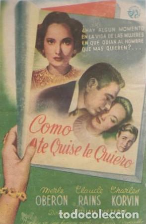 Cine: PROGRAMA DE CINE: COMO TE QUISE TE QUIERO PC-7457 - Foto 1