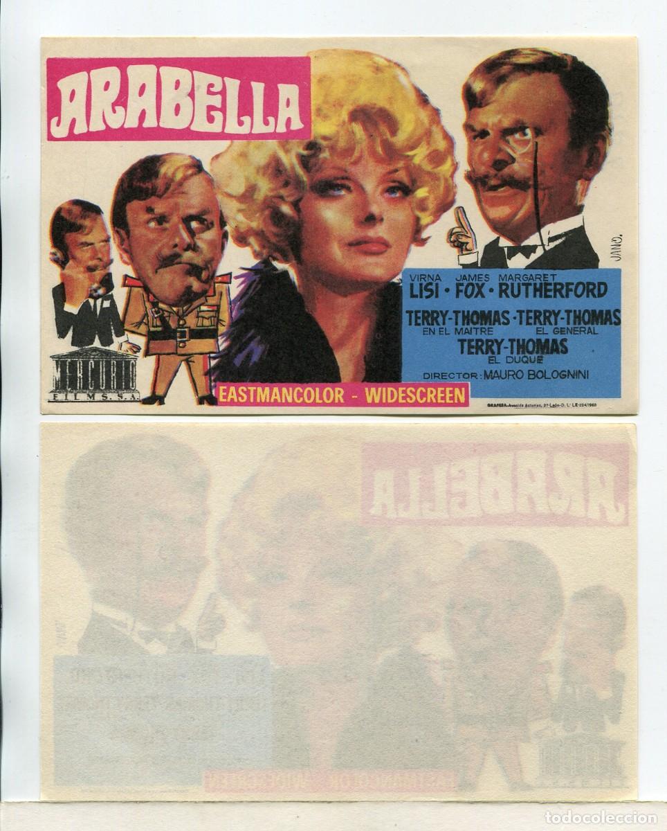 Folhetos de m&atilde;o de filmes antigos de cinema: ARABELLA, con Virna Lisi.