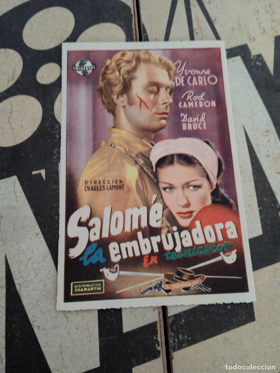 Folhetos de m&atilde;o de filmes antigos de cinema: Salom&eacute; la embrujadora con publicidad Cine Granada