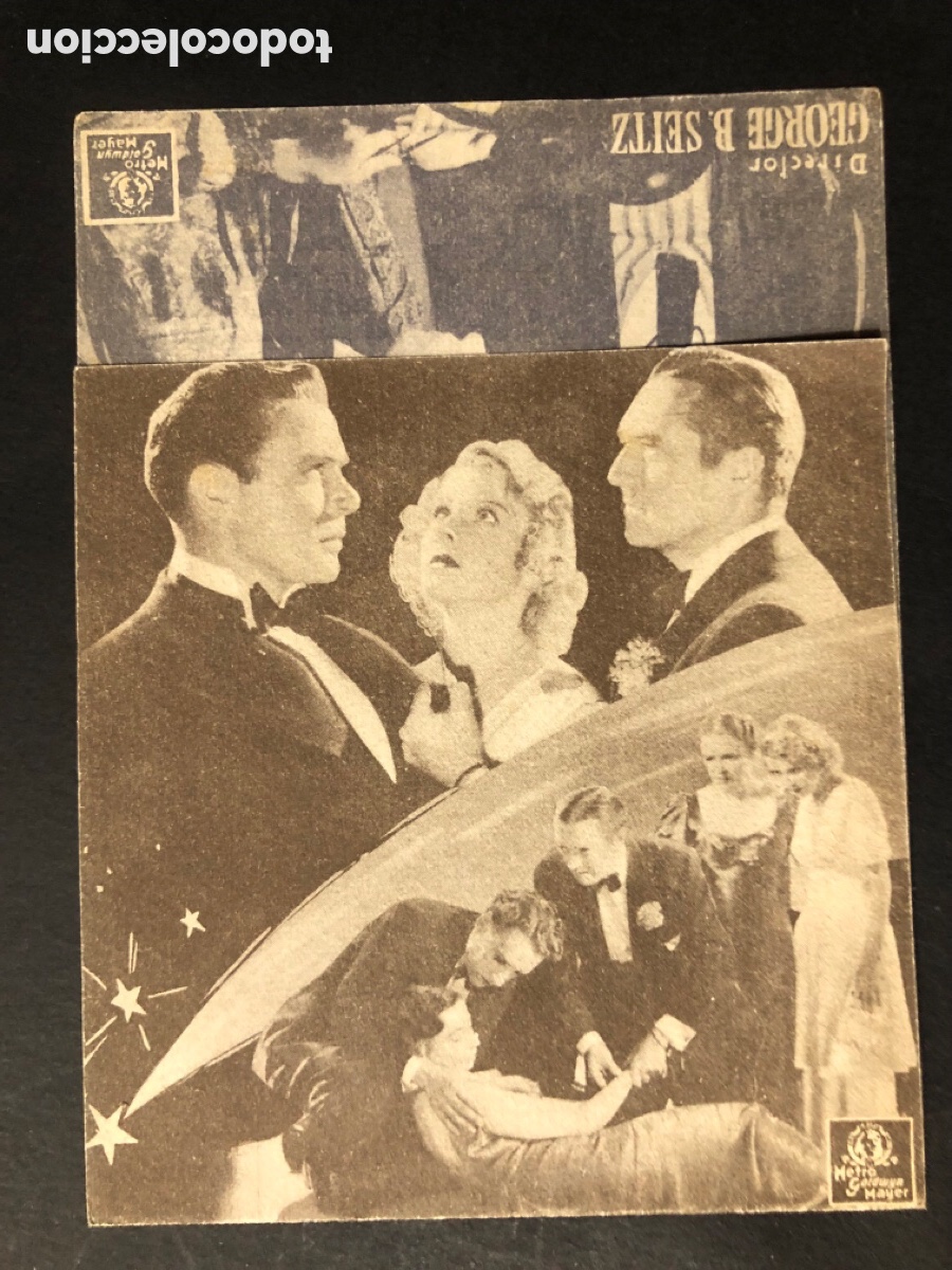 Folhetos de m&atilde;o de filmes antigos de cinema: Programa bajo el manto de la noche Edmund lowe florence Rice con publicidad cine Olympia A7