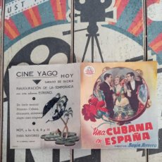 Cine: UNA CUBANA EN ESPAÑA DOBLE CON PUBLICIDAD CINE YAGO SANTIAGO