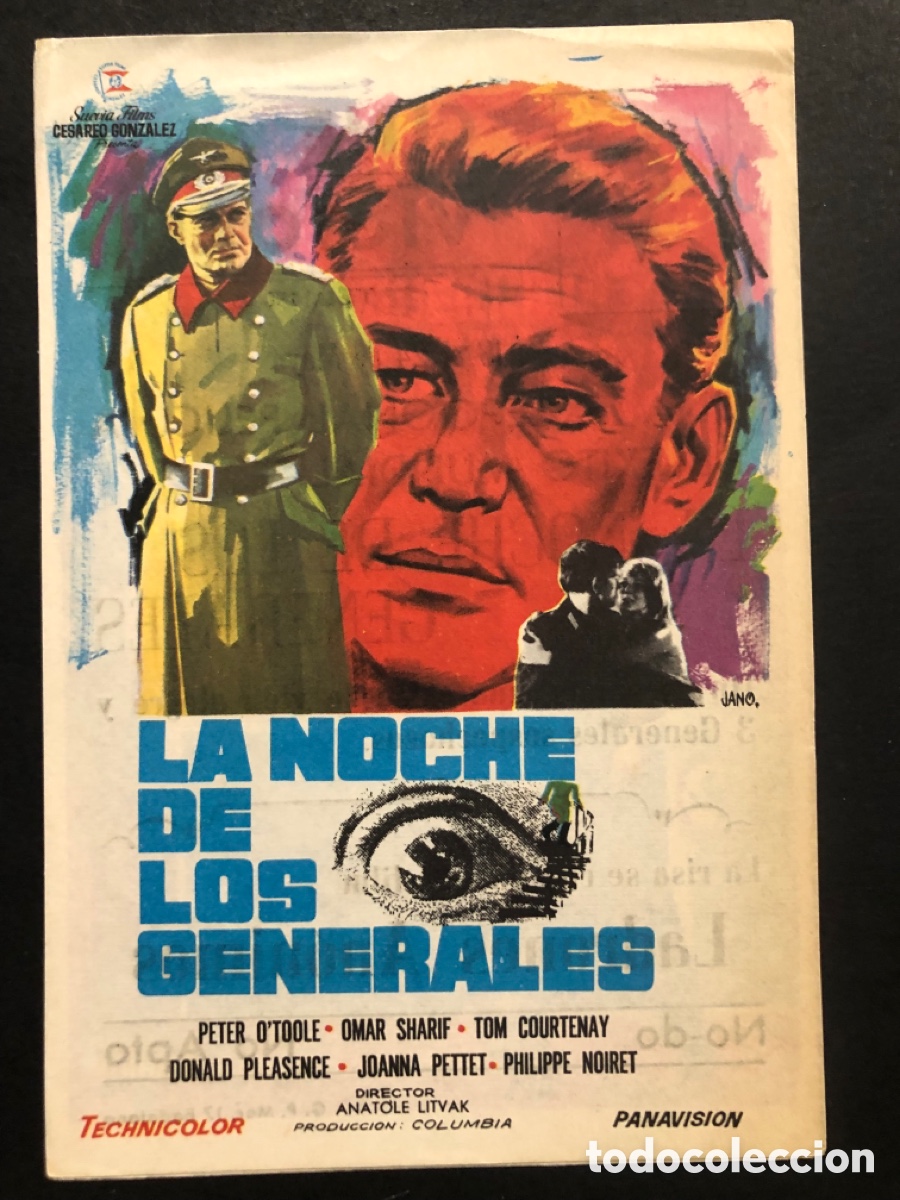 Kino: Programa la noche de los generales Pete O,toole con publicidad cine victoria Badalona A7