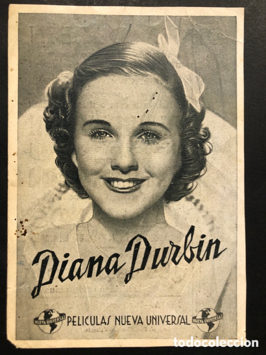 Kino: Programa tarjeta 3 diablillos Diana Durbin con publicidad cine levante valencia A7