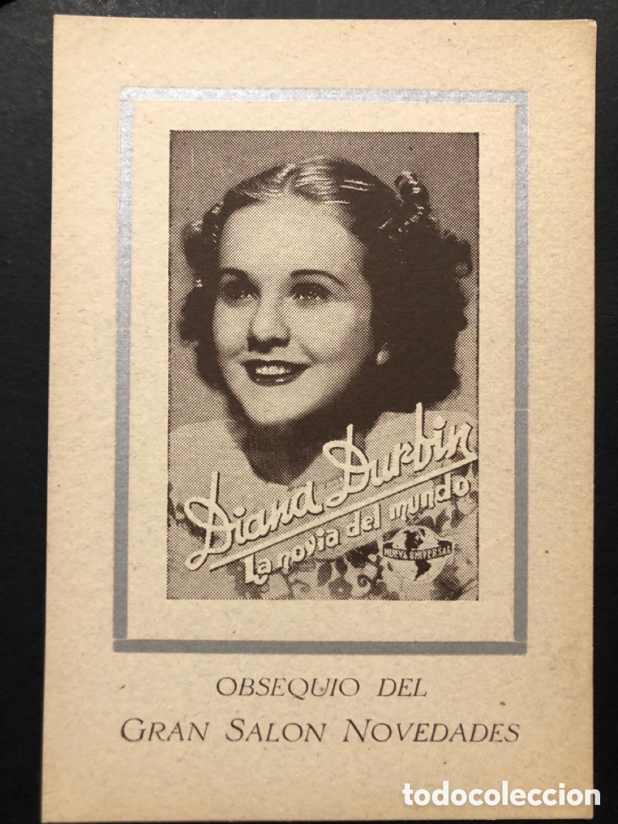 Folhetos de m&atilde;o de filmes antigos de cinema: Programa tarjeta diana durbin con publicidad gran sal&oacute;n novedades A7