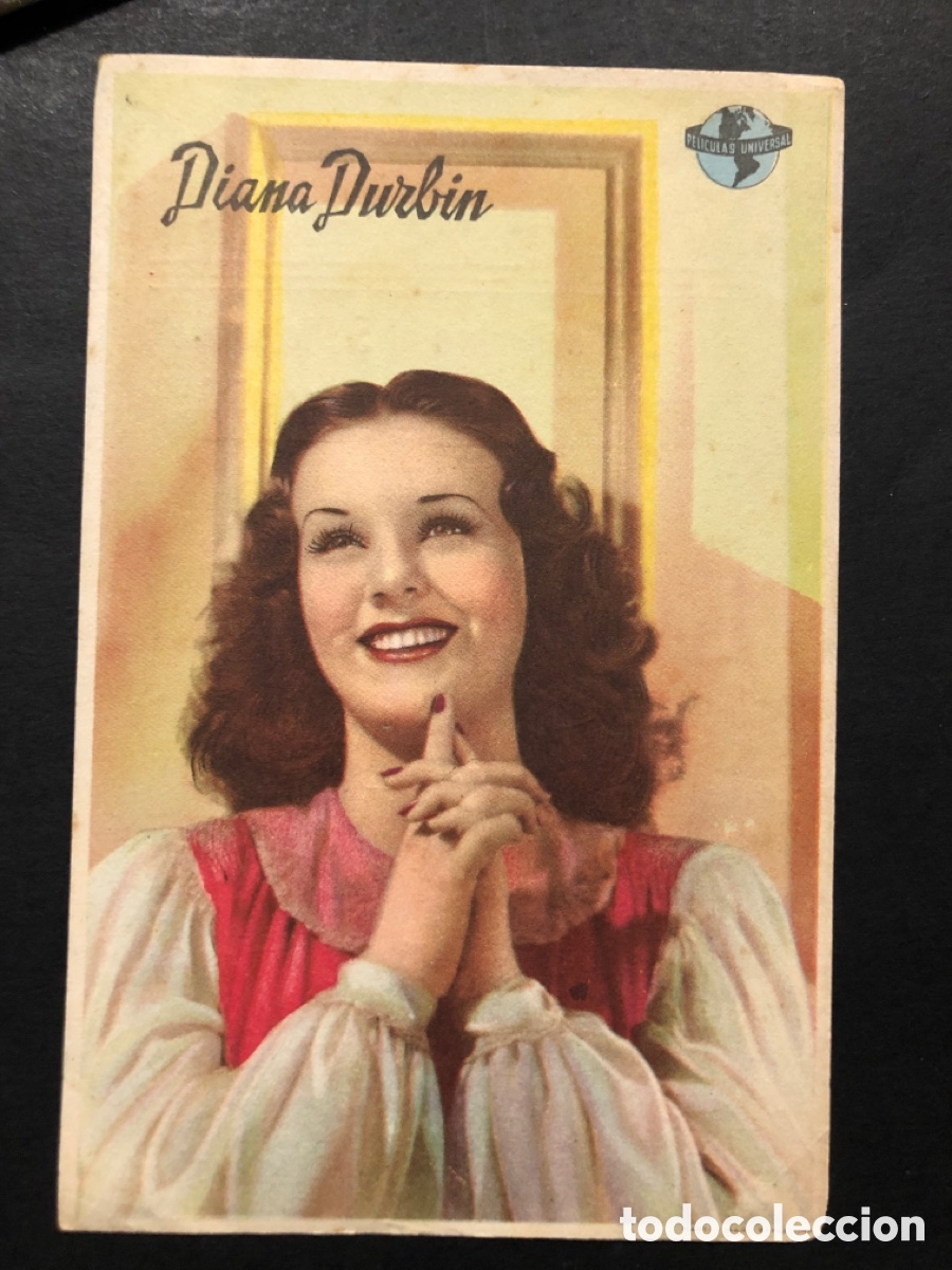 Folhetos de m&atilde;o de filmes antigos de cinema: Programa foto diana durbin con publicidad cine palacio valencia A7