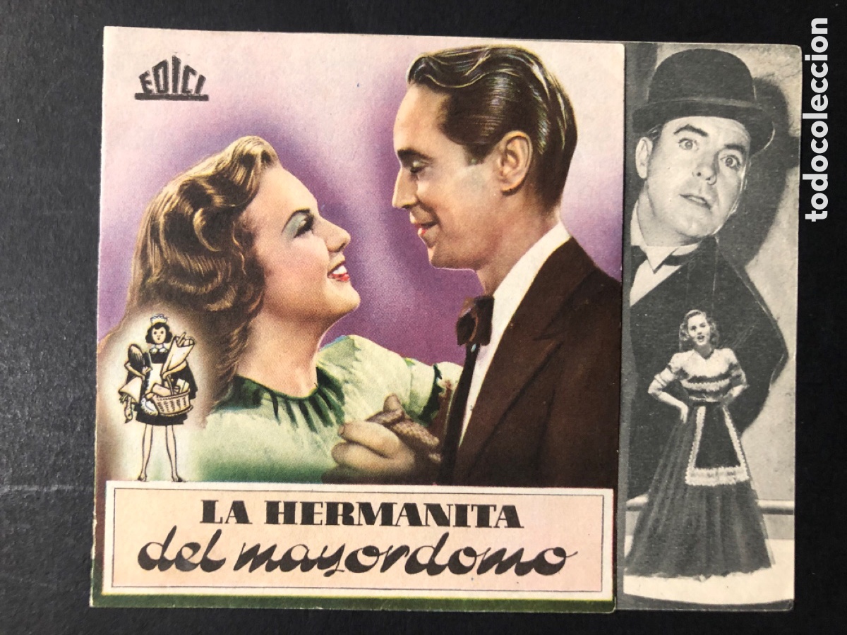 Folhetos de m&atilde;o de filmes antigos de cinema: Programa la hermanita del mayordomo diana durbin A7