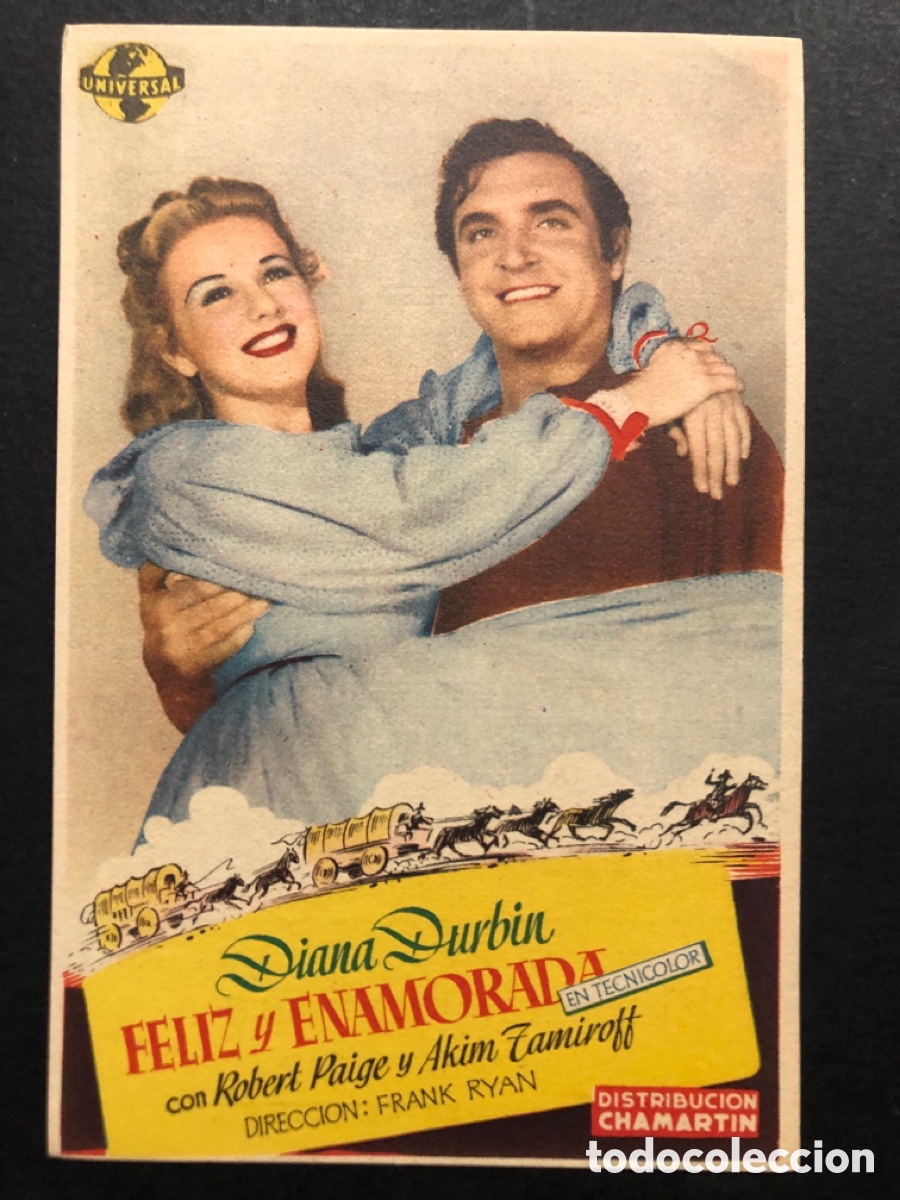 Folhetos de m&atilde;o de filmes antigos de cinema: Programa feliz y enamorada diana durbin con publicidad teatro espinel Ronda A7