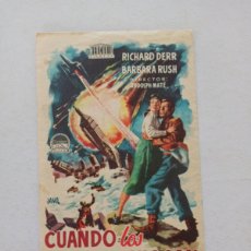 Cine: FOLLETO DE MANO - CUANDO LOS MUNDOS CHOCAN - RICHARD DERR - CINE RUGALL, TRUJILLO 1955 (149H)