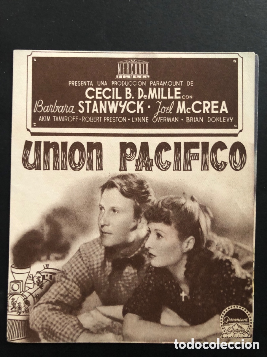 Kino: Programa uni&oacute;n pacifico barbara stanwyck con publicidad ideal cinema A7