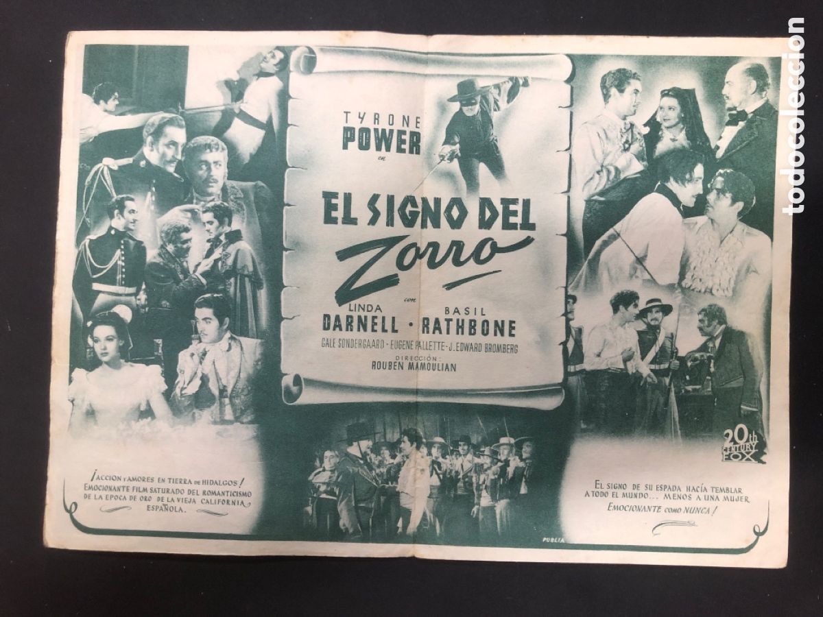 Cine: PROGRAMA DOBLE CINE PELICULA EL SIGNO DEL ZORRO CON TYRONE POWER - Foto 2