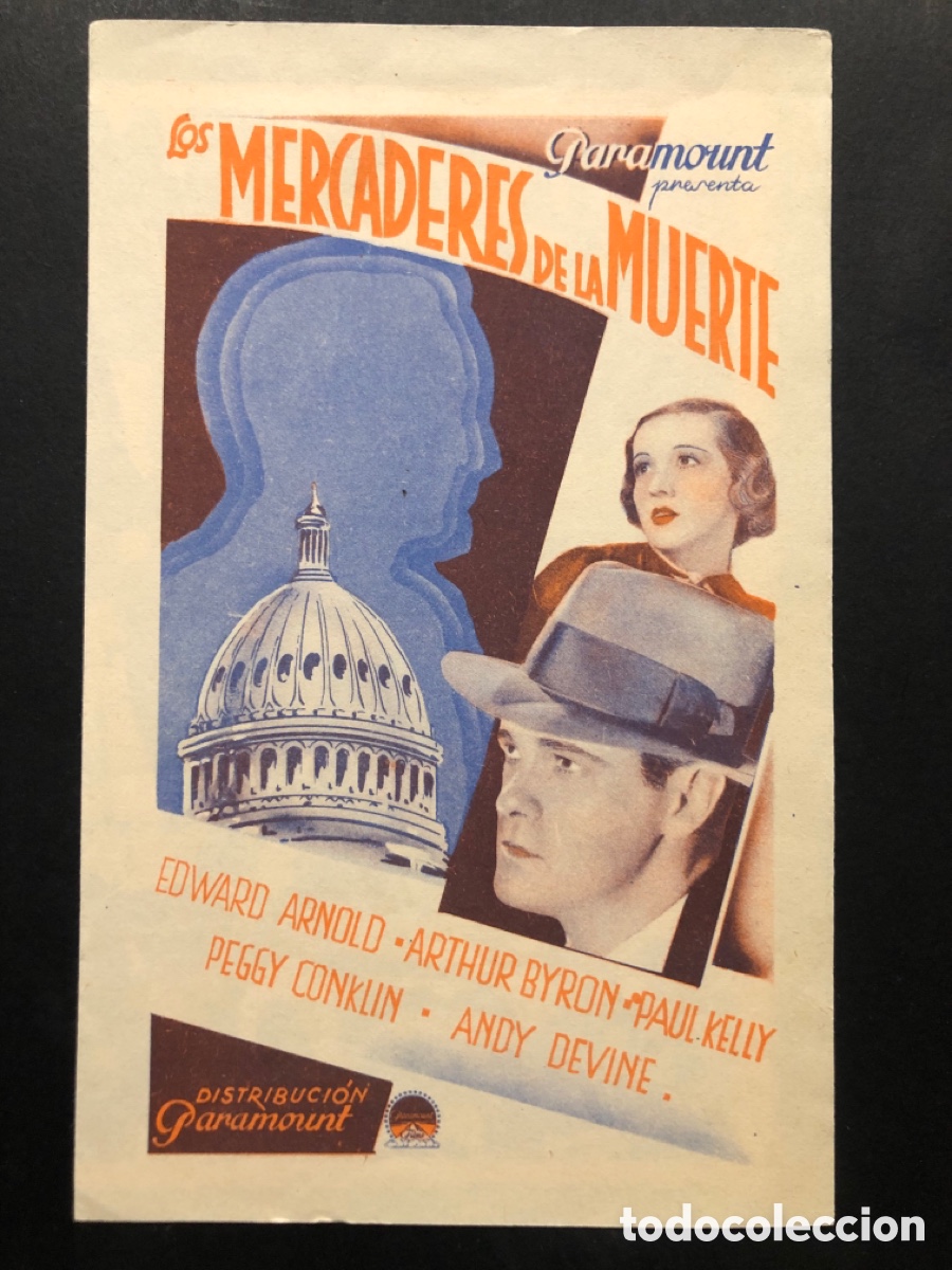 Kino: Programa los mercaderes de la muerte Edward Arnold con publicidad teatre principal A7