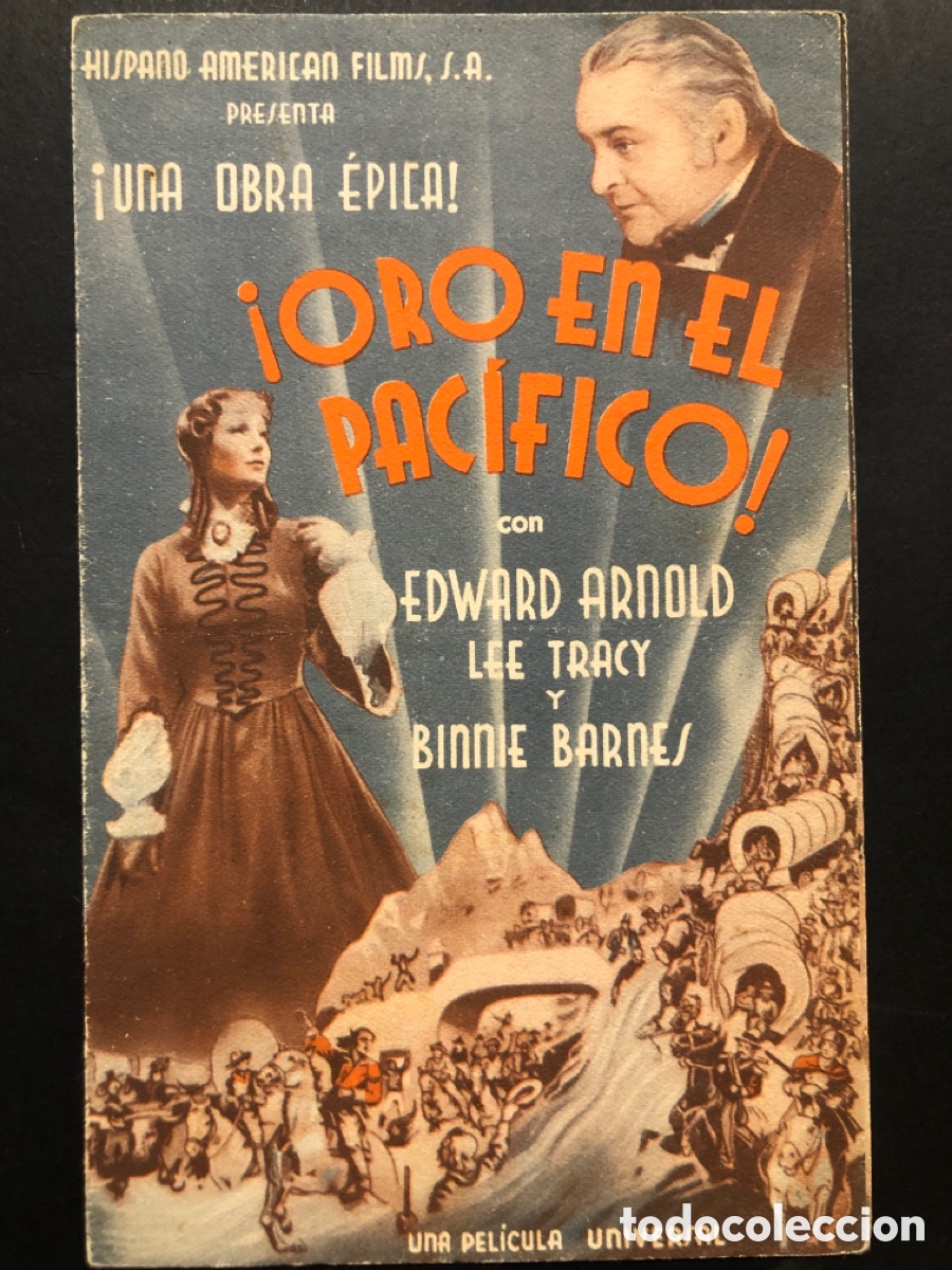 Kino: Programa oro en el Pac&iacute;fico Edward Arnold con publicidad cine Picarol A7