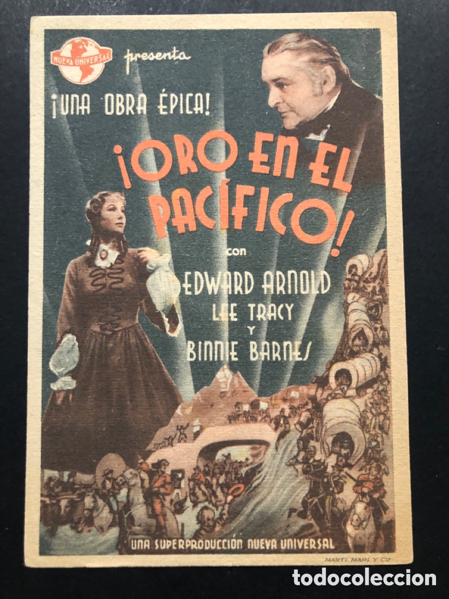 Kino: Programa tarjeta oro en el Pac&iacute;fico Edward Arnold con publicidad feria d&eacute; muestras barcelona 1944 A7