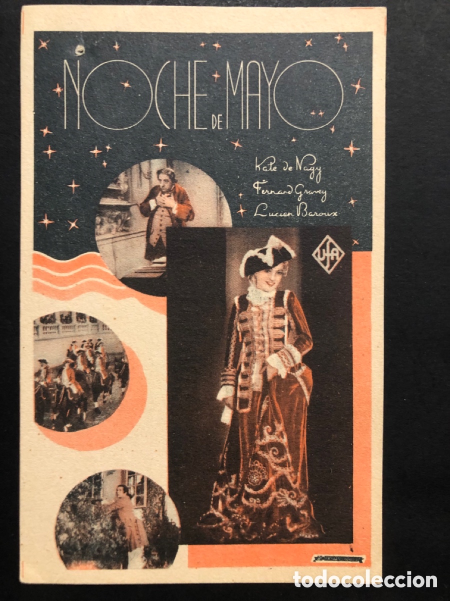Kino: Programa tarjeta noche de mayo Kate de Nagy con publicidad cine gran kursaal manresa A7