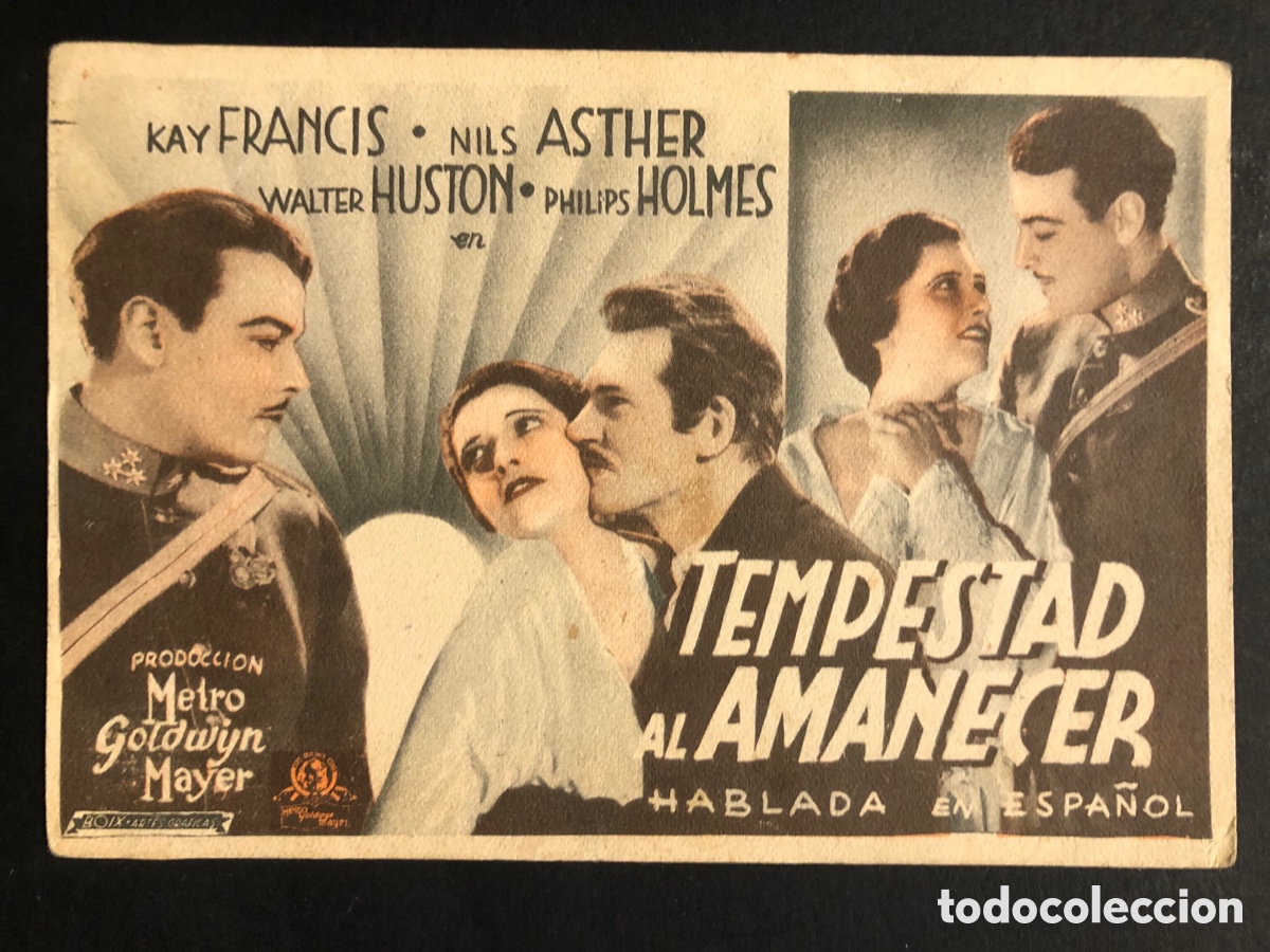 Kino: Programa Tarjeta tempestad al amanecer Kay Francis con publicidad teatro duque de rivas cordoba A7