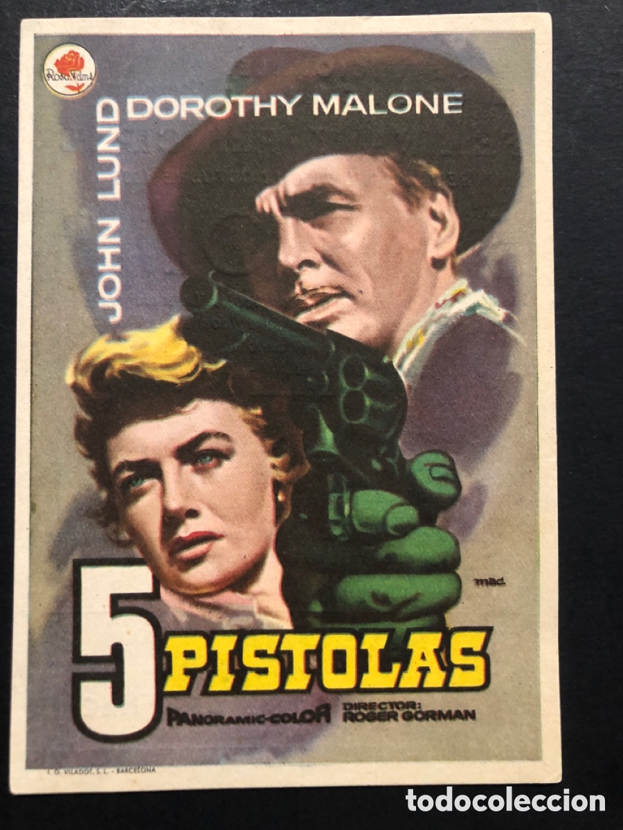 Kino: Programa 5 pistolas john lund con publicidad cine femina y principal A7