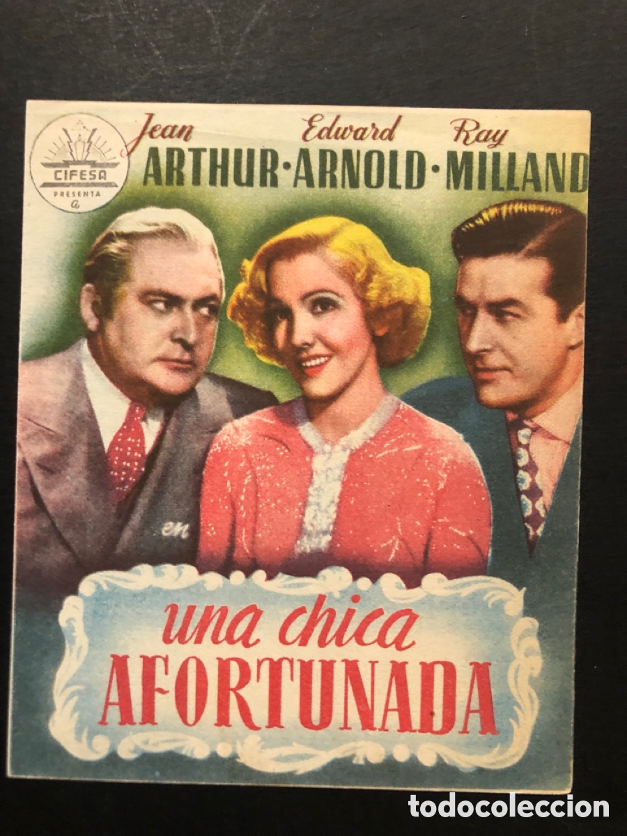 Kino: Programa una chica afortunada jean arthur con publicidad teatro regio almansa A7