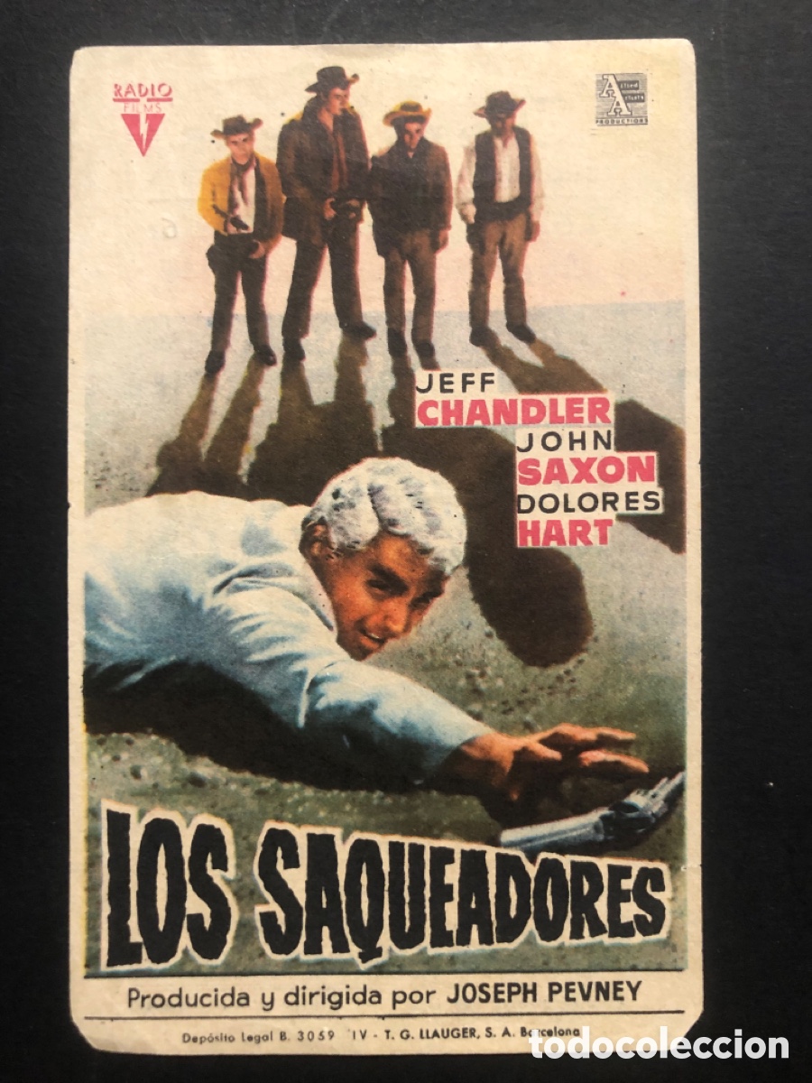 Cine: Programa los saqueadores jeff chandler con publicidad cinema Iniesta murcia A7