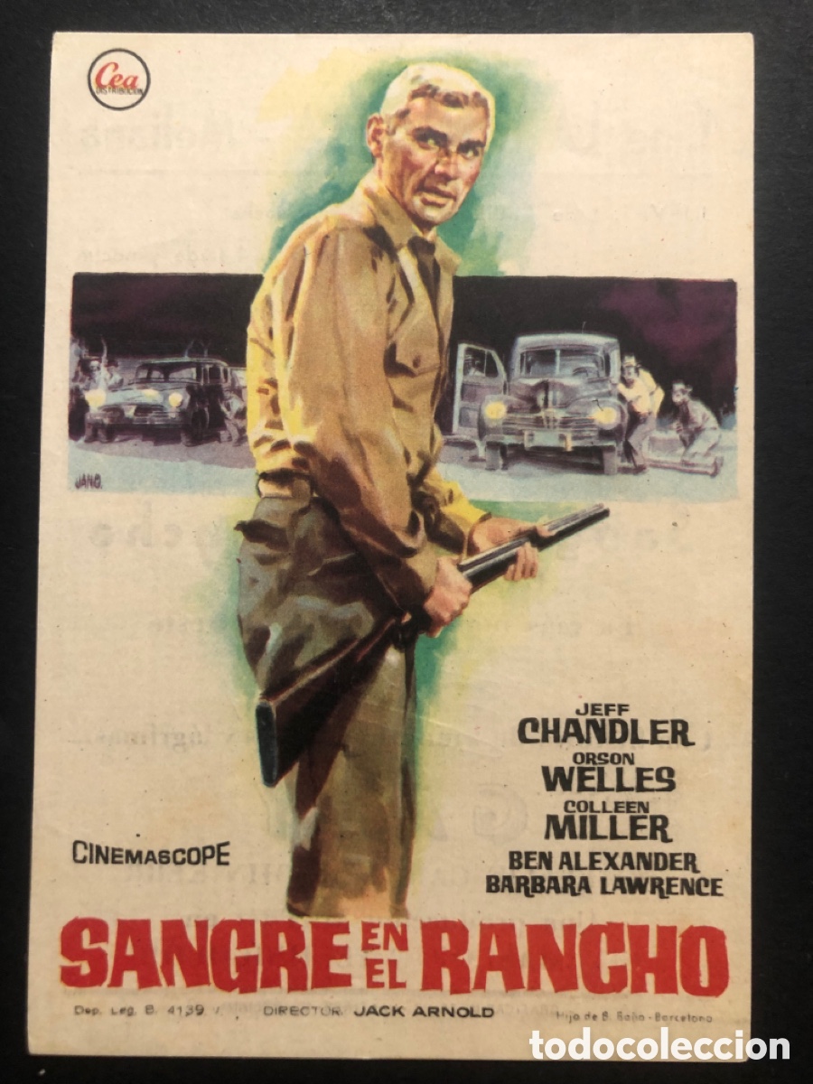 Cine: Programa sangre en el rancho jeff chandler con publicidad cine la bombilla meliana A7