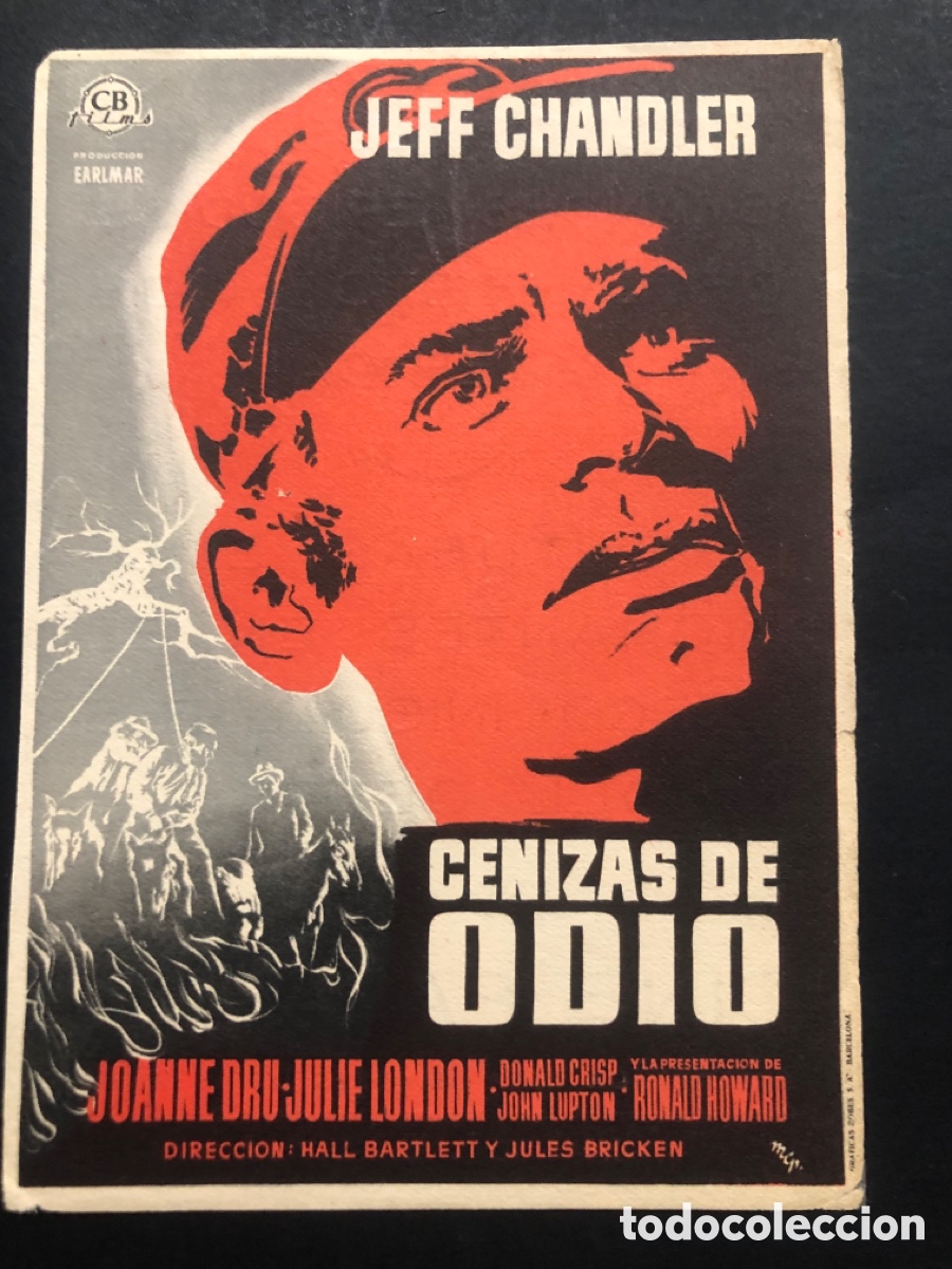 Cine: Programa cenizas de odio jeff chandler con publicidad cine palafox zaragoza A7
