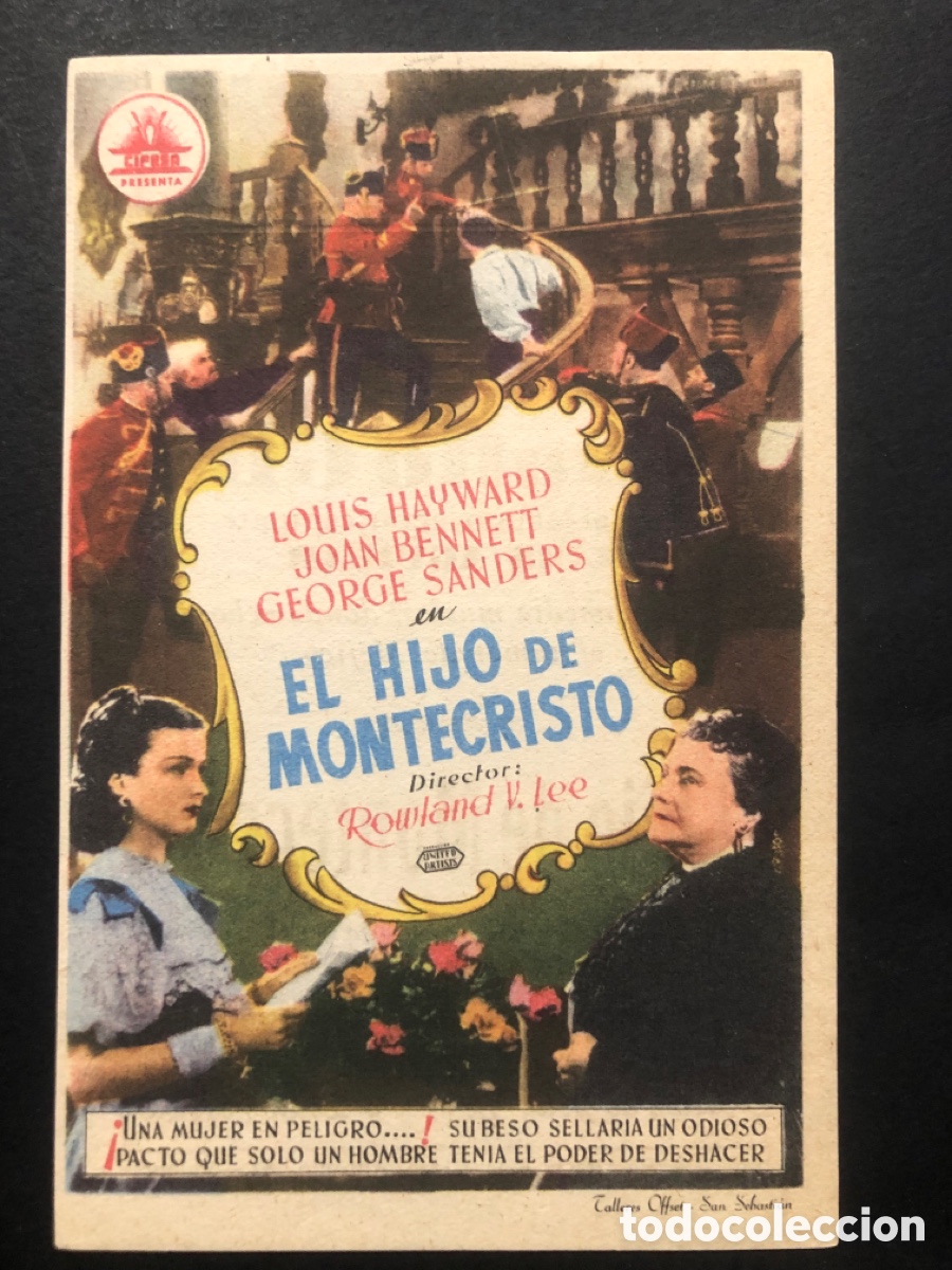 Cine: Programa el hijo de montecristo joan Bennett con publicidad cine avenida valencia A7