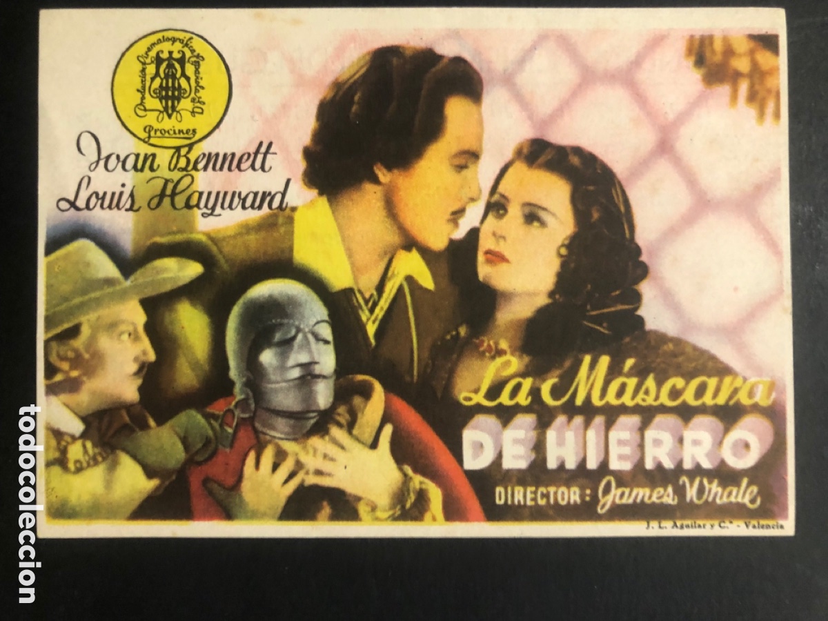 Cine: Programa la mascara de hierro joan Bennett con publicidad mundial cinema pedregal A7