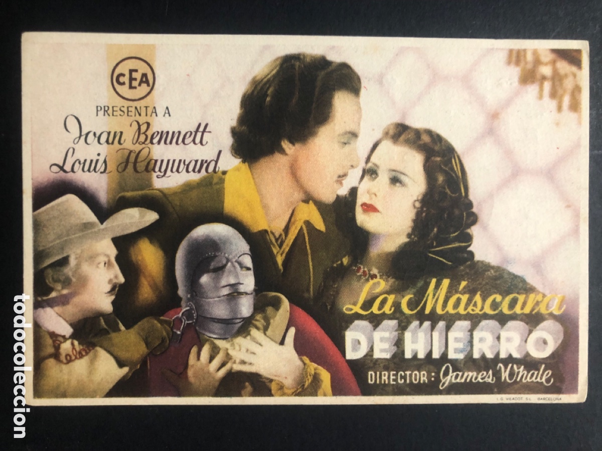 Cine: Programa la mascara de hierro joan Bennett con publicidad cine gran v&iacute;a valencia A7