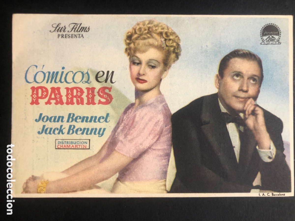 Cine: Programa comicos en paris joan Bennett con publicidad cine lirico valencia A7