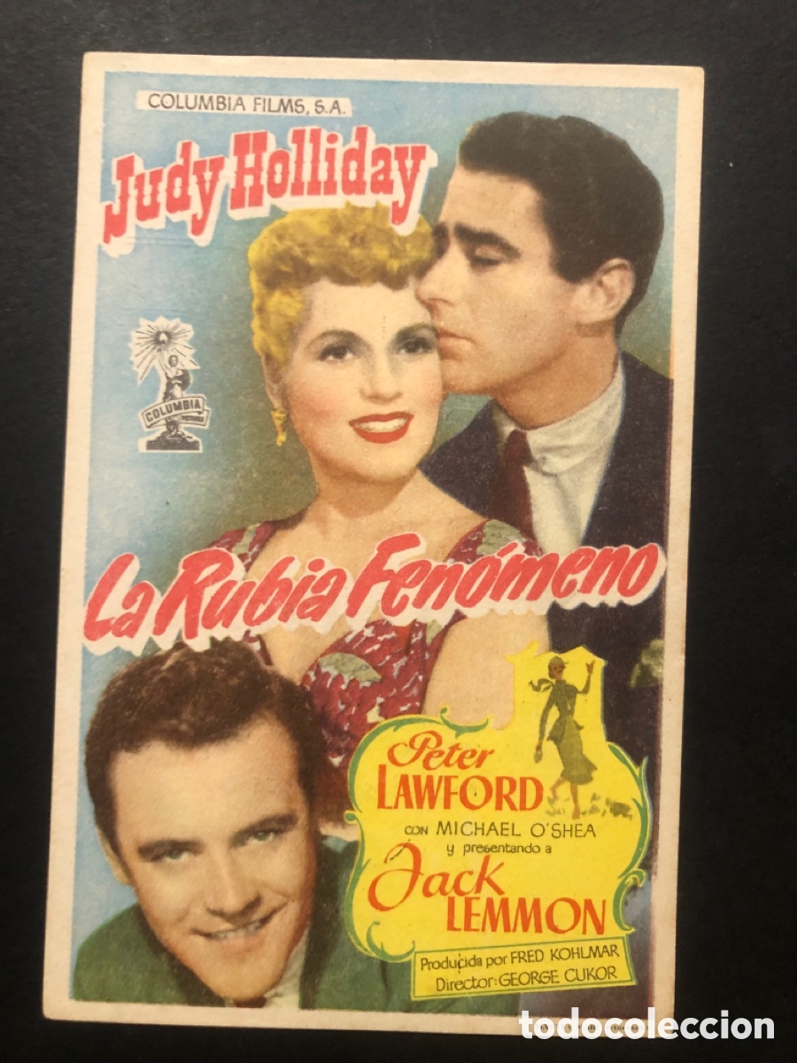 Cine: Programa la rubia fenomeno judy holliday con publicidad cine monumental A7