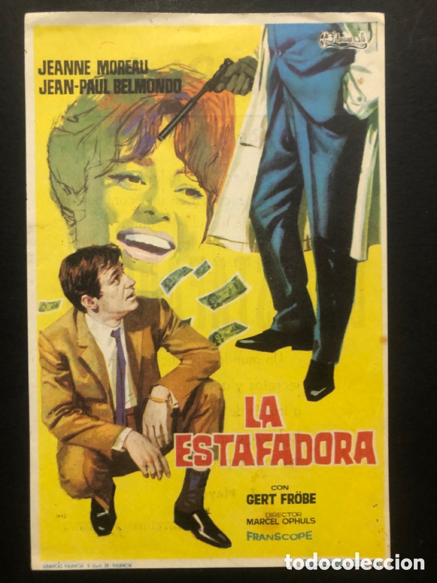 Cine: Programa la estafadora jeanne moreau con publicidad cine Rialto Calasparra A7