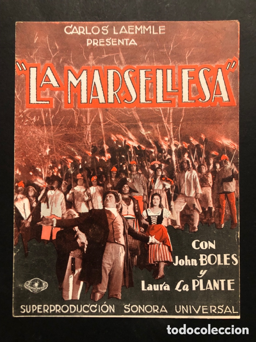 Cine: Programa la marsellesa john Boles laura la plante con publicidad teatro guimera Picarol cinema A7