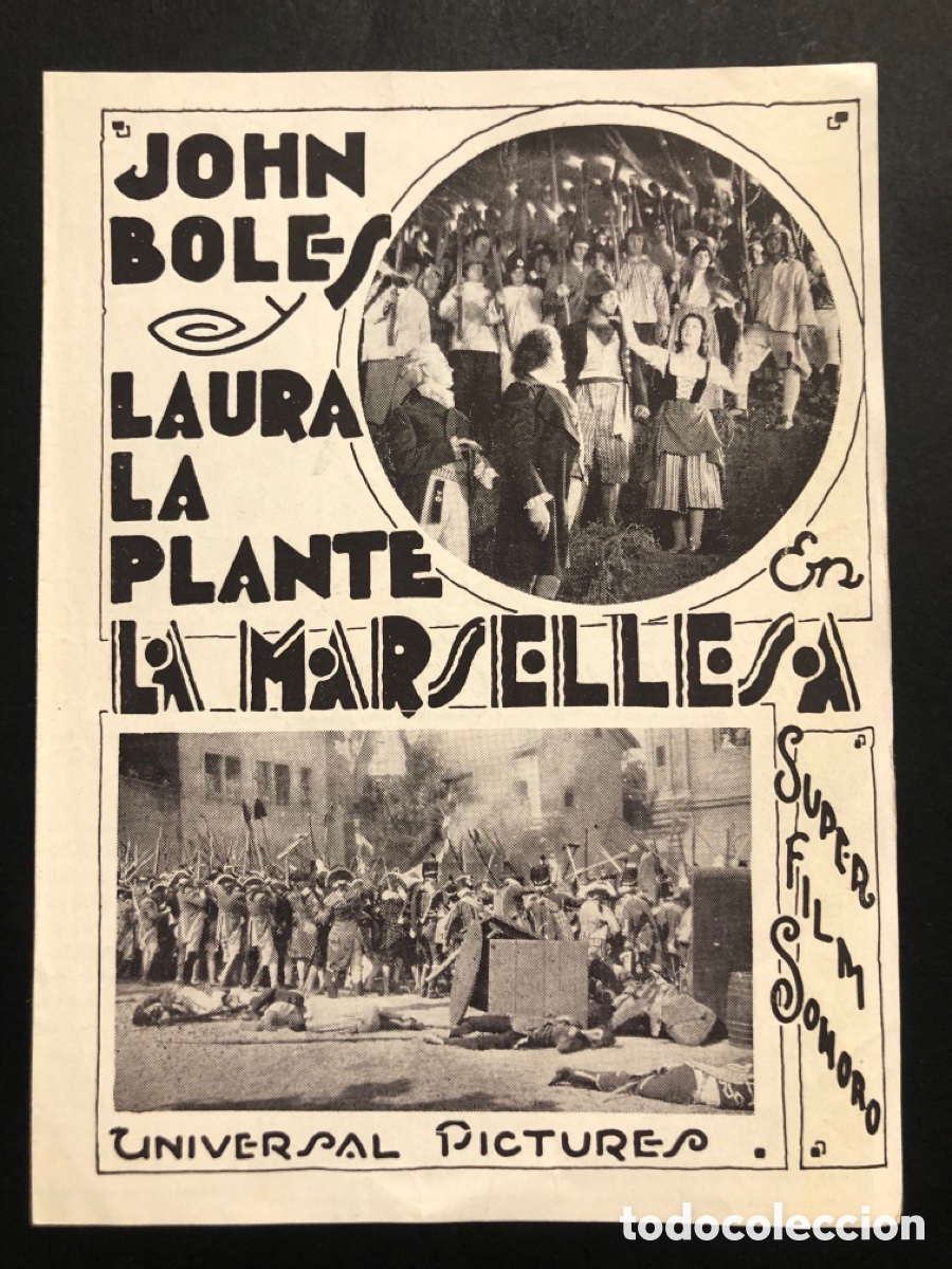 Cine: Programa uruguayo la marsellesa john Boles laura la plante A7