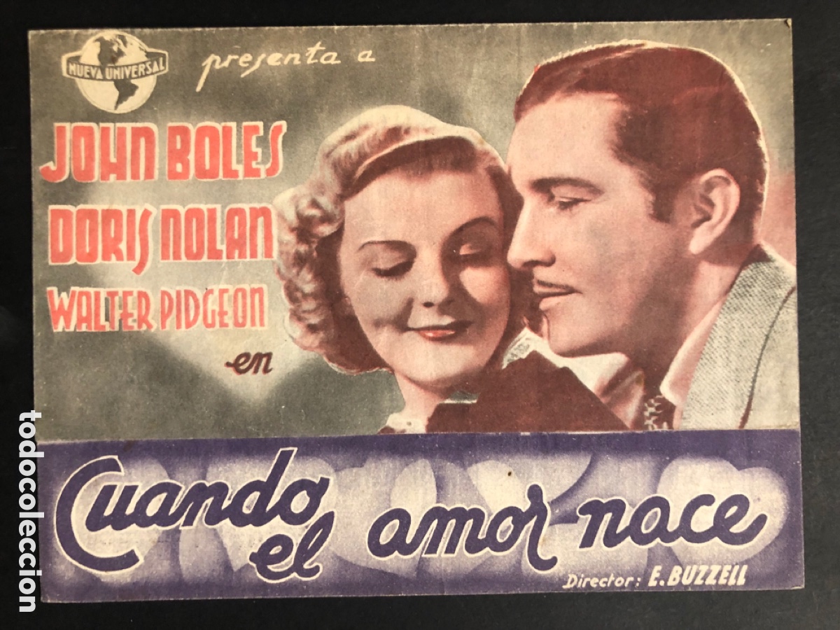 Cine: Programa cuando el amor nace john Boles con publicidad teatro principe A7