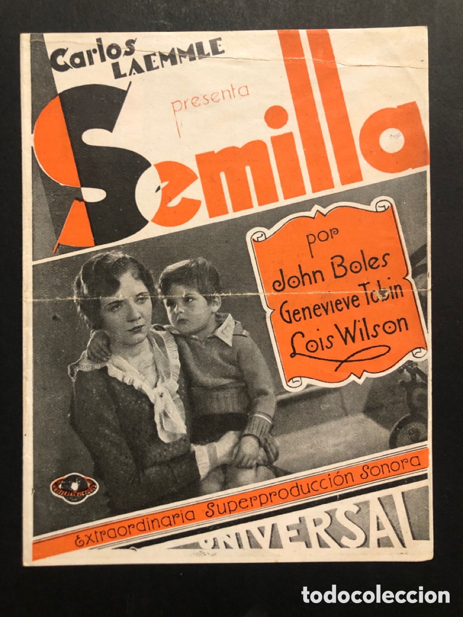 Cine: Programa semilla john Boles genevieve tobin con publicidad economic cine Palamos A7