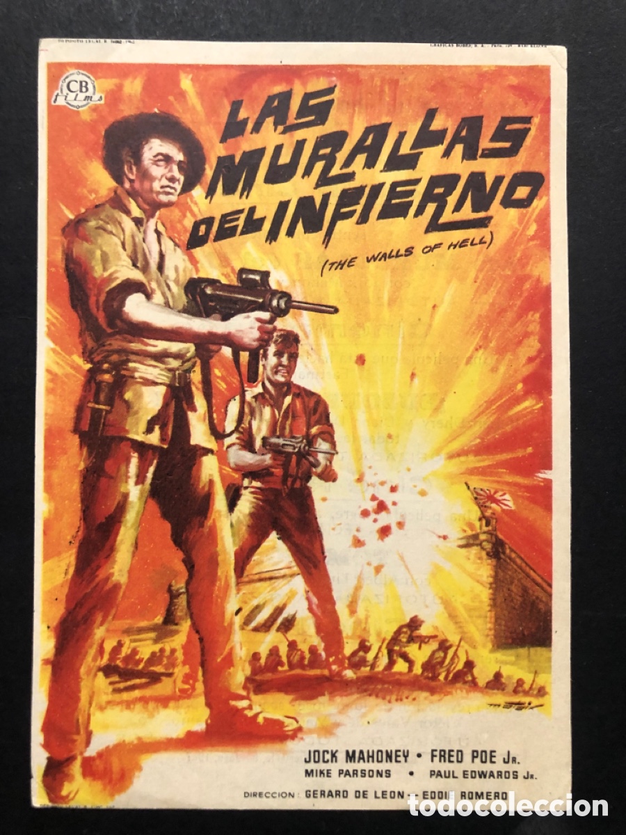 Cine: Programa las murallas del infierno jock mahoney con publicidad jard&iacute;n cinema jaen A7