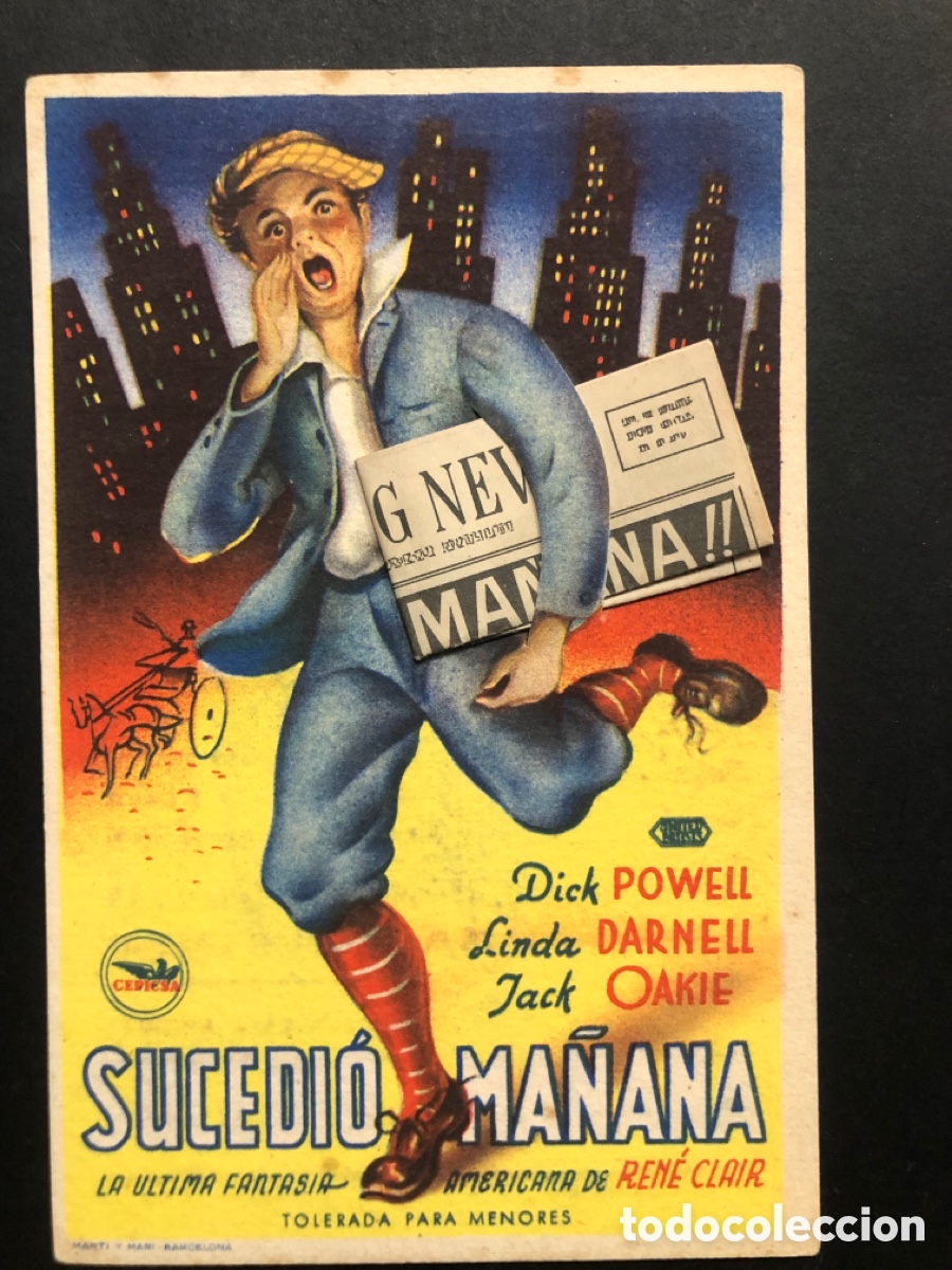 Kino: Programa sucedi&oacute; ma&ntilde;ana dick powell con publicidad teatro principal A7