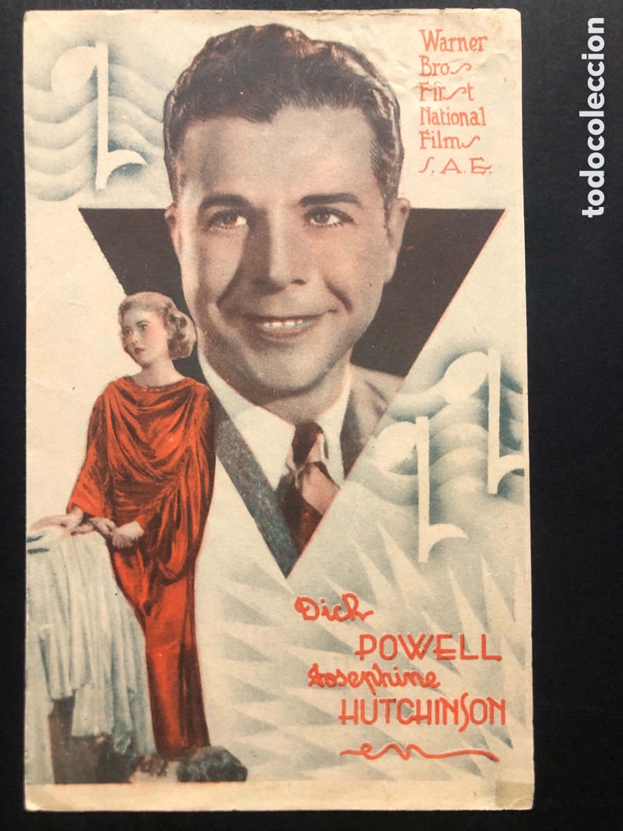 Kino: Programa en pos de la ventura dick powell con publicidad salon royal A7