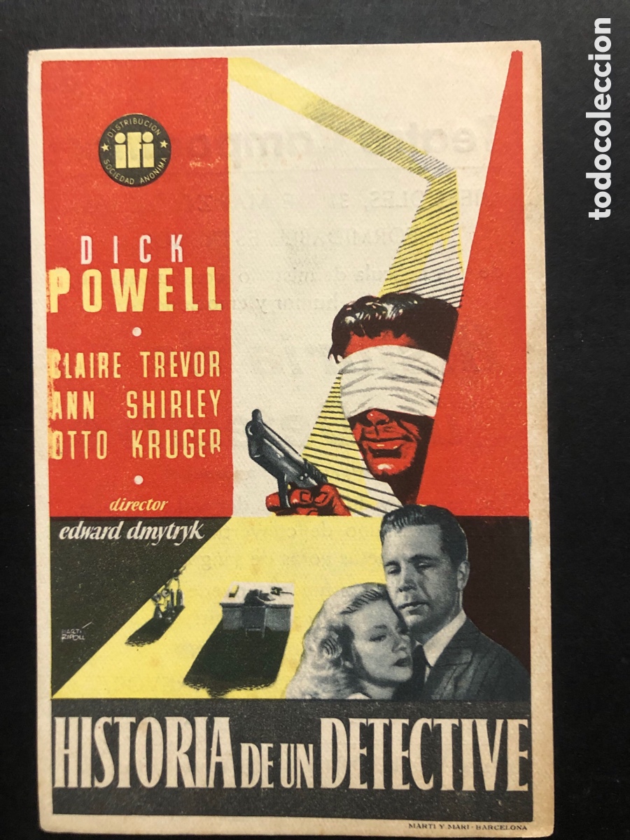Kino: Programa historia de un detective dick powell con publicidad teatro campoamor oviedo A7