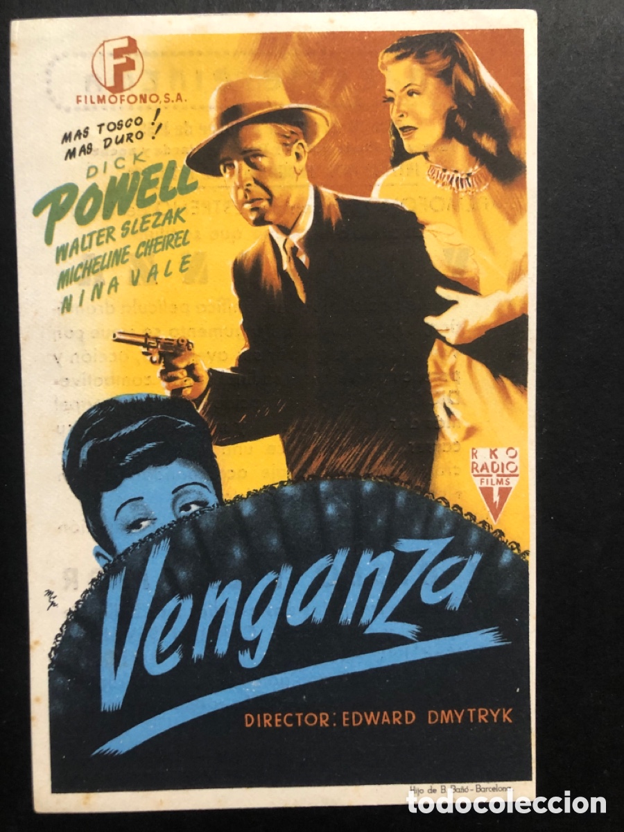 Kino: Programa venganza dick powell con publicidad majestic cinema A7