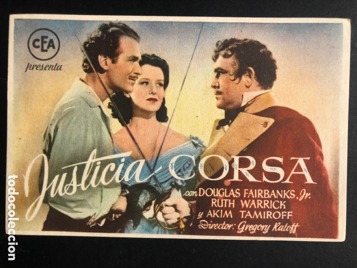 Kino: Programa douglas fairbanks justicia corsa con publicidad cine teatro carmen palamos A7